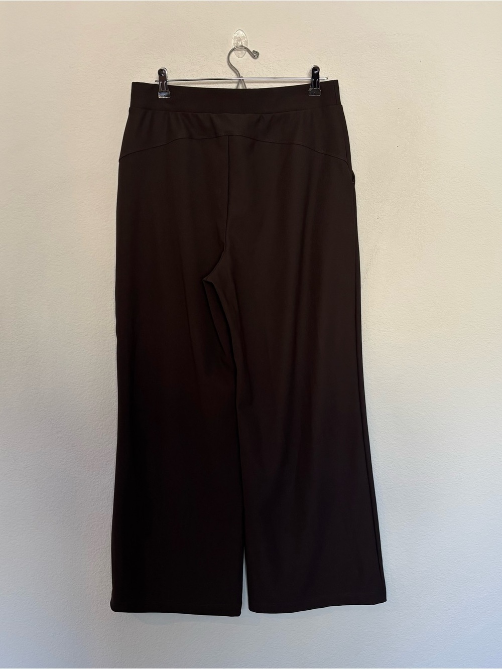 Halara Flex High Waisted Pocket Wide Leg Micro Waffle Brown Pants Trousers - Picture 5 of 7